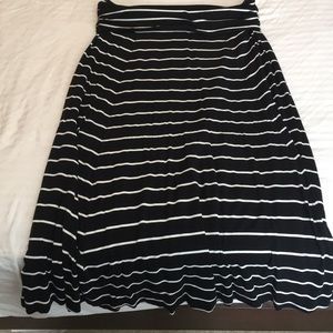 Gap Black & White Stripe Fold over maxi